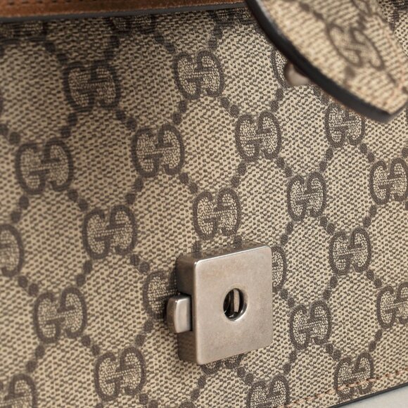Gucci Dionysus Beige Ebony GG Supreme Monogram Limited Edition Bee Bag - Picture 12 of 15